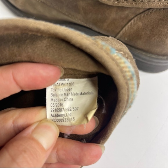 Austin Women’s 8 Brown Blue Fleece Upper Layered Round Toe Lace Up Casual Boots - Picture 14 of 15